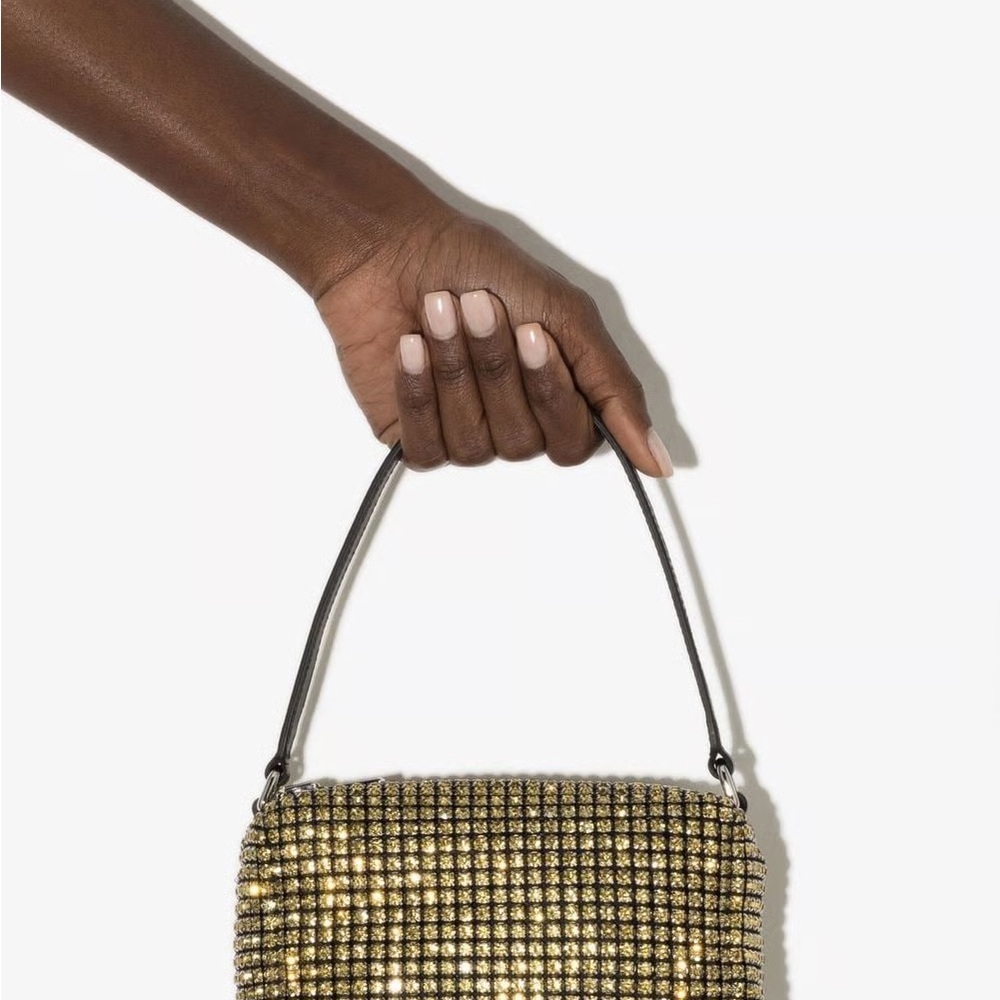 Alexander Wang Gold and Black Clutch with Reflective Finish